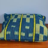 Housse de coussin en tissu baoulé jaune