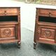 Solid oak and marble bedside tables
