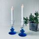 Pair of glass candle holders