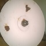 Enamelled, dark green and white sheet metal ceiling