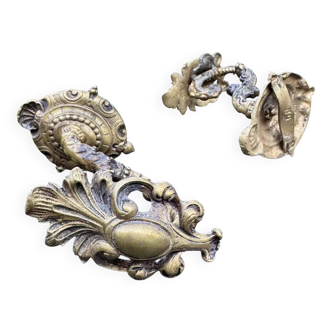 Pair of brass coat hooks from the Napoleonic III period.