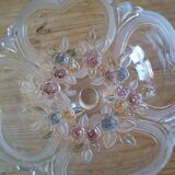 Crystal footed bowl - heart and flower
