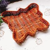 Corbeille papillon en osier vintage