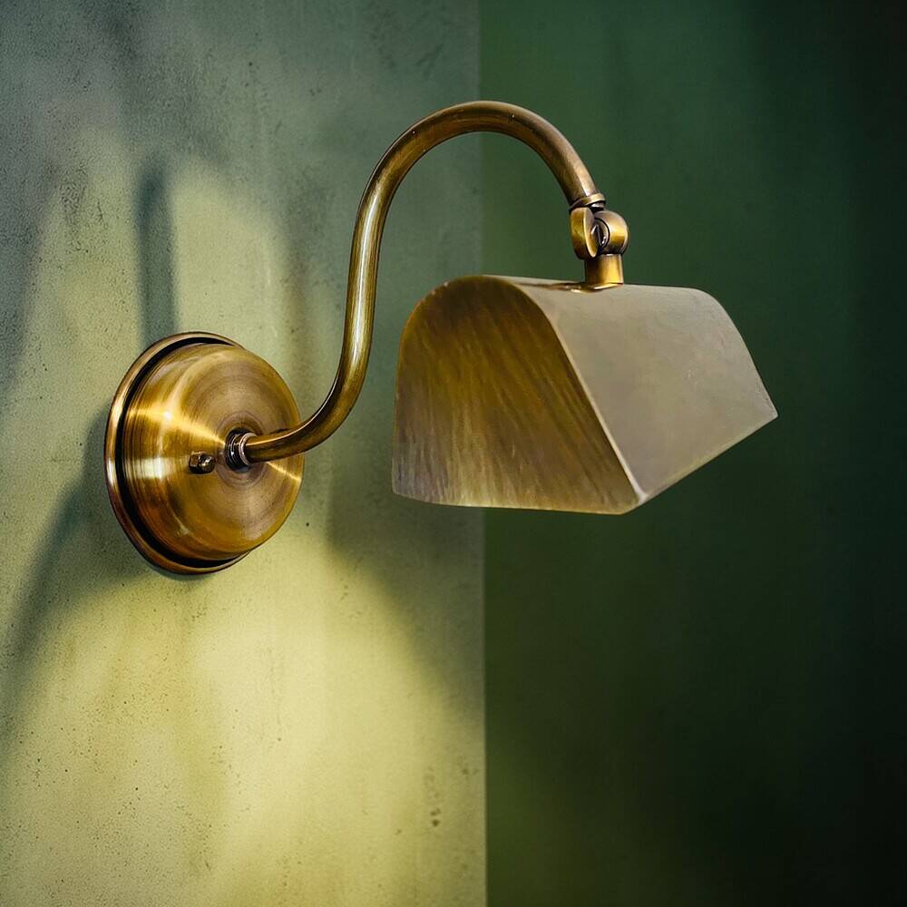 Industrial aged brass wall  picture light