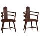 Pair of Scandinavian wooden armchairs with hand-carved folk motifs, 1920s.