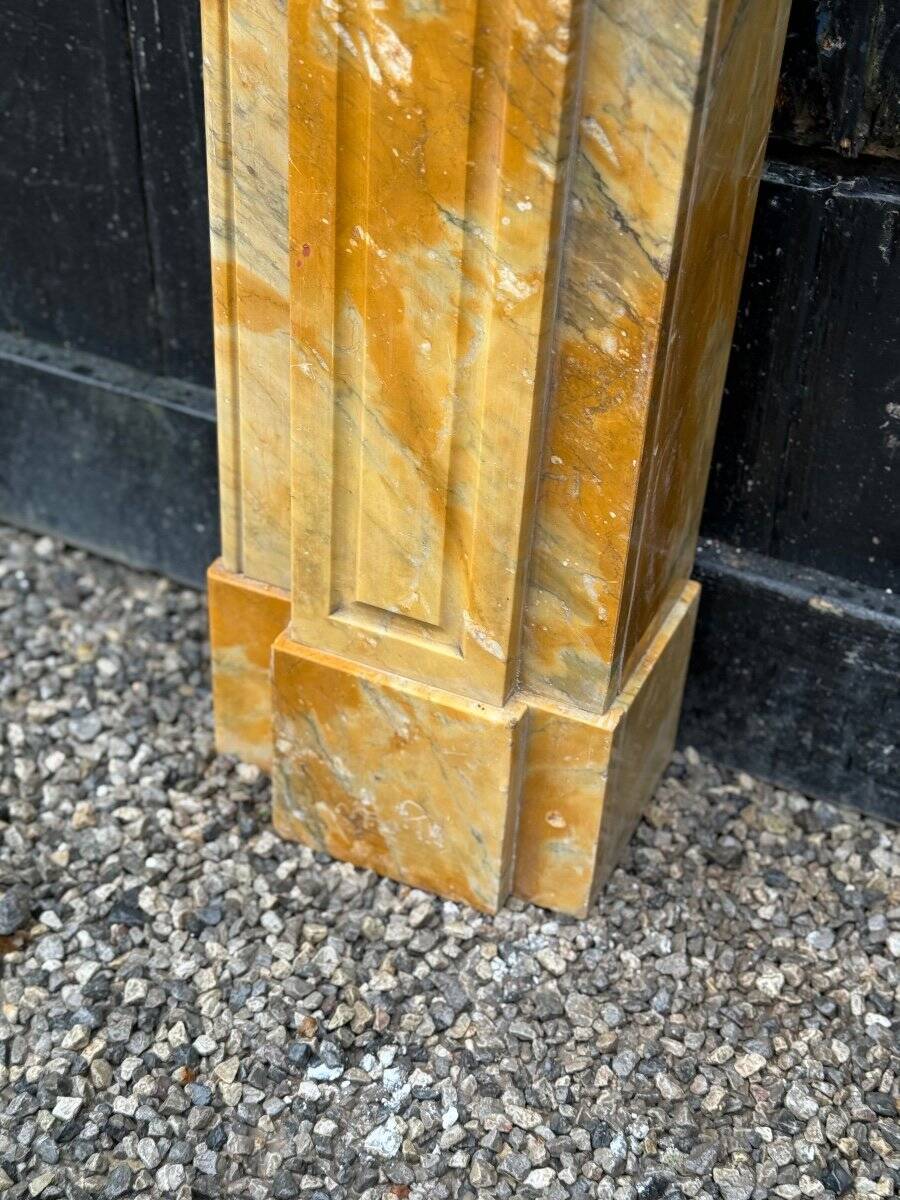Louis XVI Style Fireplace In Yellow Siena Marble Circa 1880