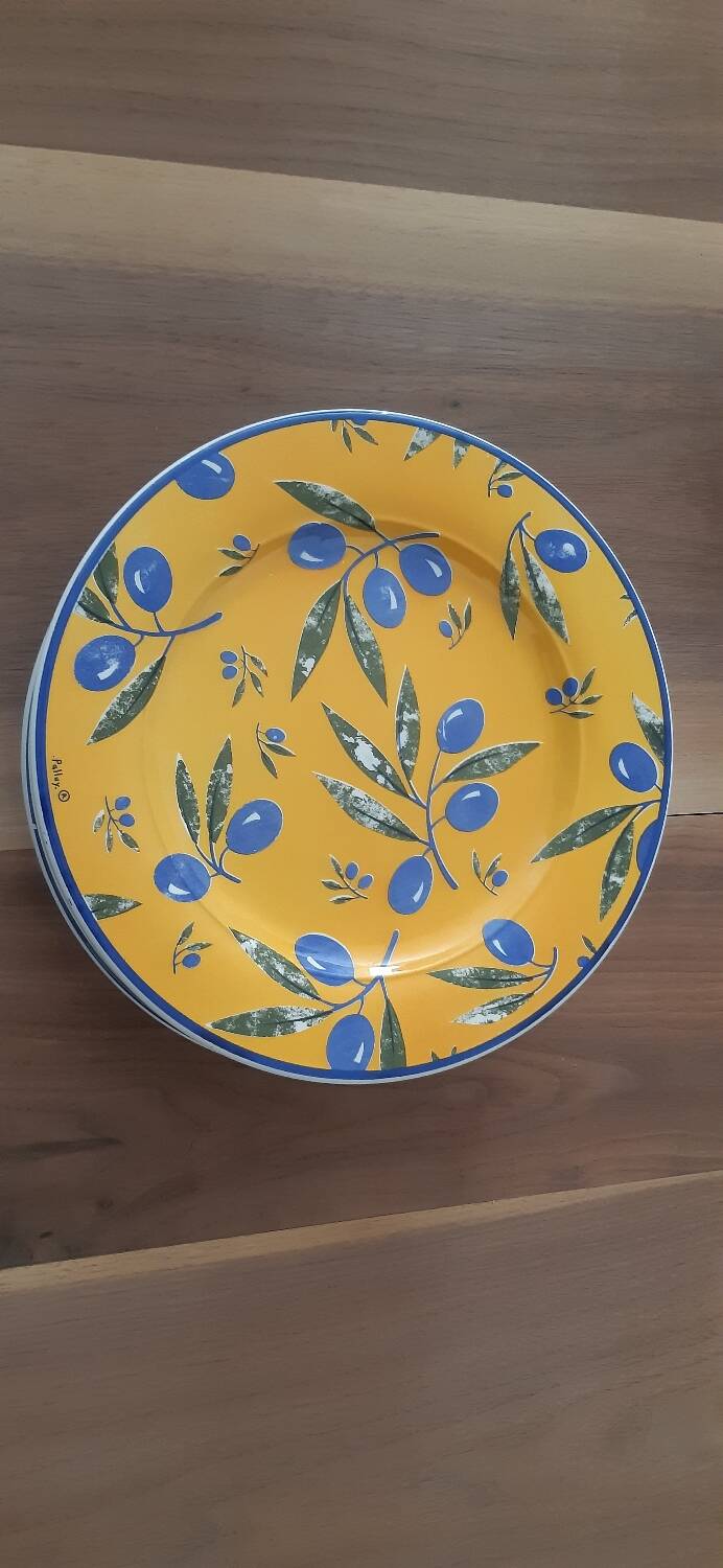 Hotesse line soup plates, Palluy faience