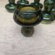 Bottle green glass candle holders