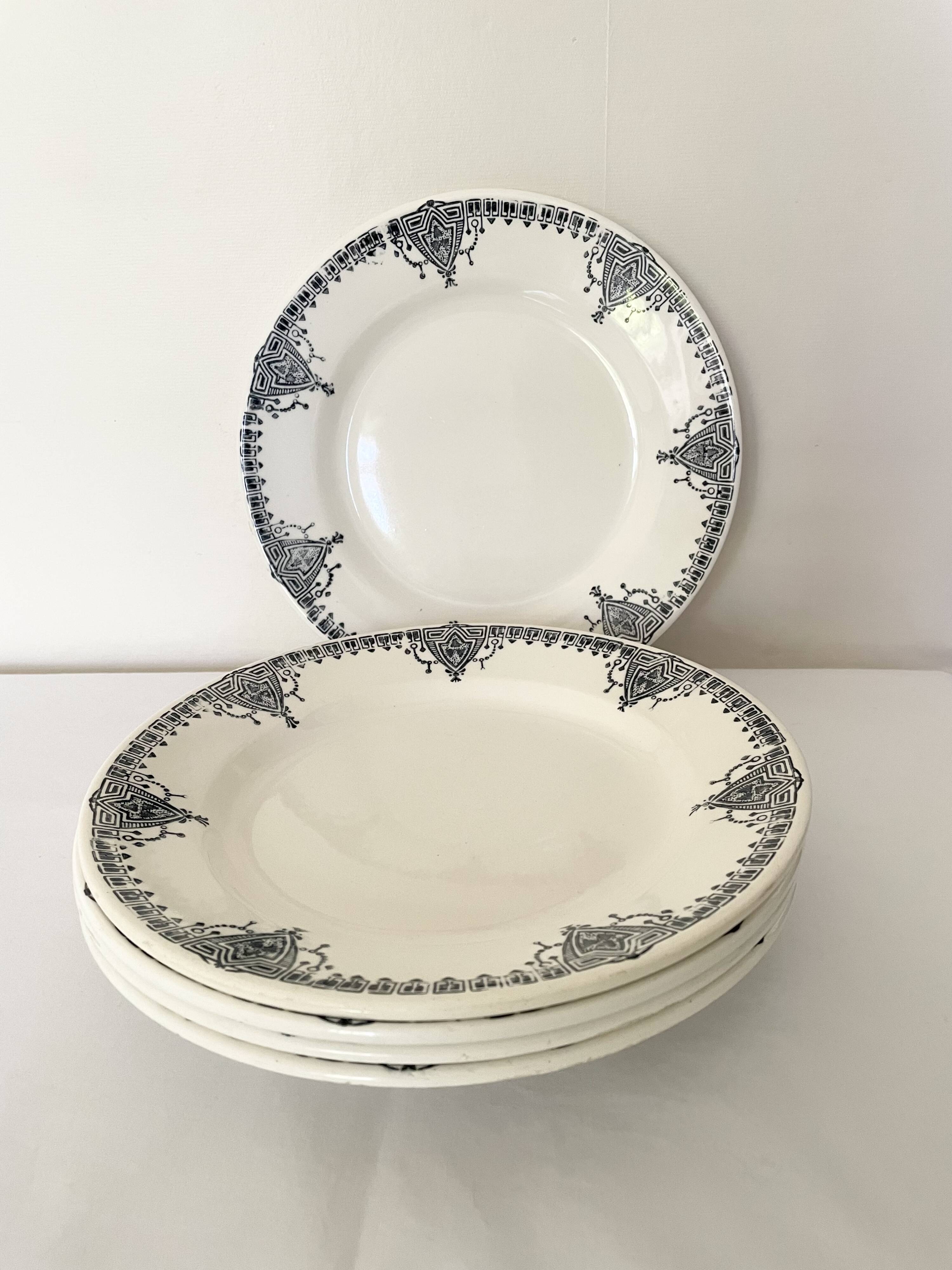 Flat ironstone plates bft 19th century