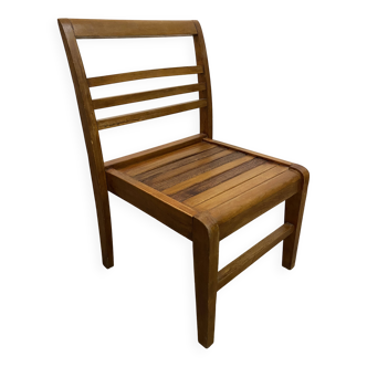 Chaise enfant moderniste en bois de René Gabriel période Reconstruction