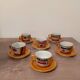 Service of porcelain espresso by Schmidt designer RM plates Brazil.