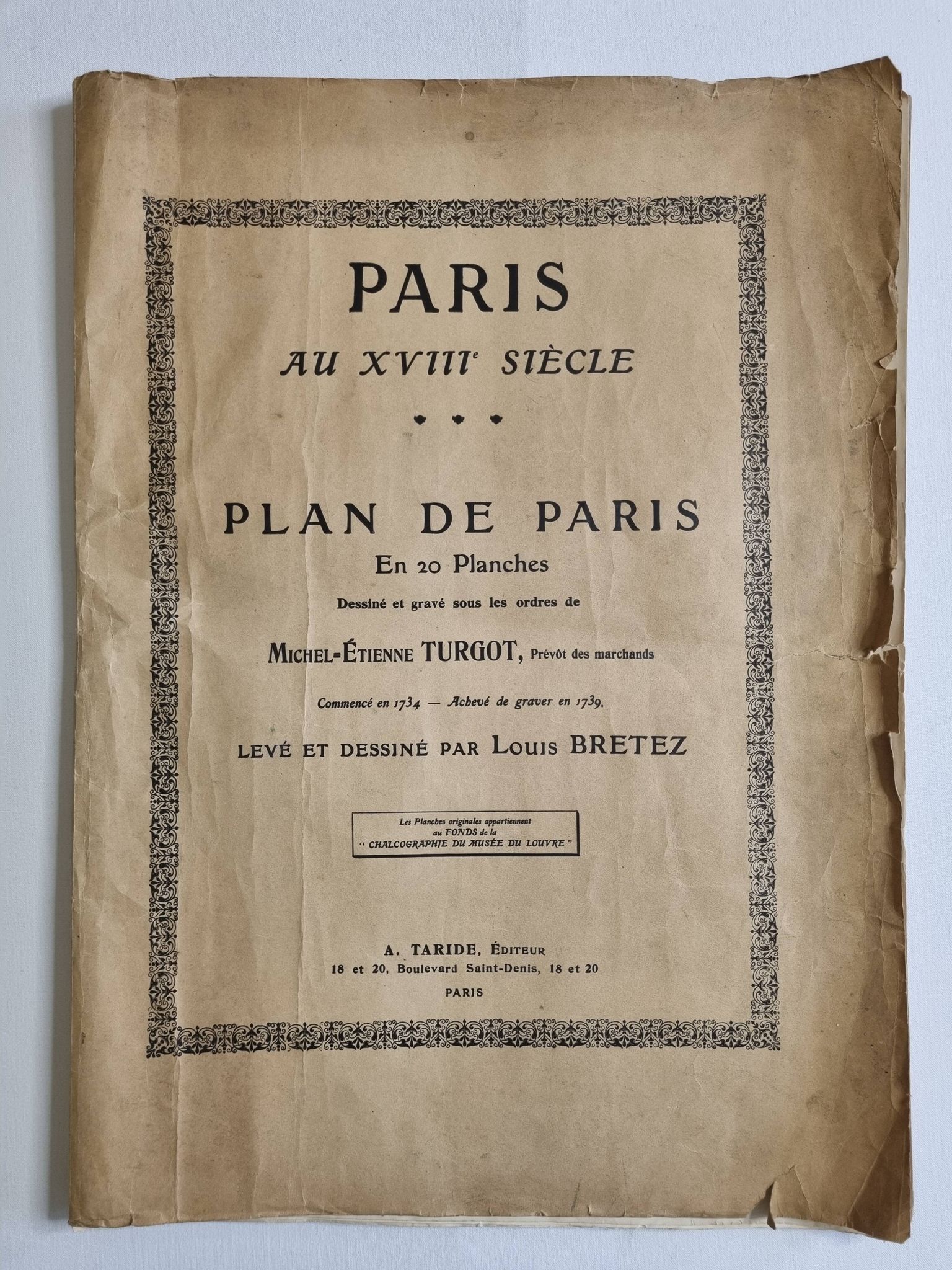 Plan of Paris in the eighteenth century in 20 plates after Turgot, 1900