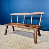 Set of benches and chairs, primitive folk art, 1900s France