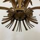Large wheat sheaf leaf gold gilt chandelier, 1960’s