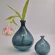 Erik Höglund, balloon-shaped blue glass vase for Boda, Sweden, mid-20th century.