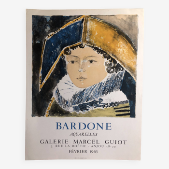 Affiche Bardone Galerie marcel Guiot 1963
