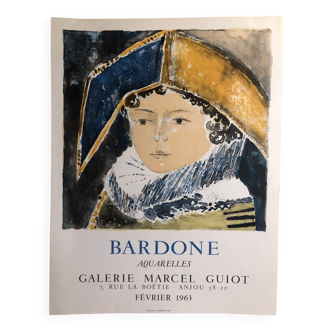 Affiche Bardone Galerie marcel Guiot 1963