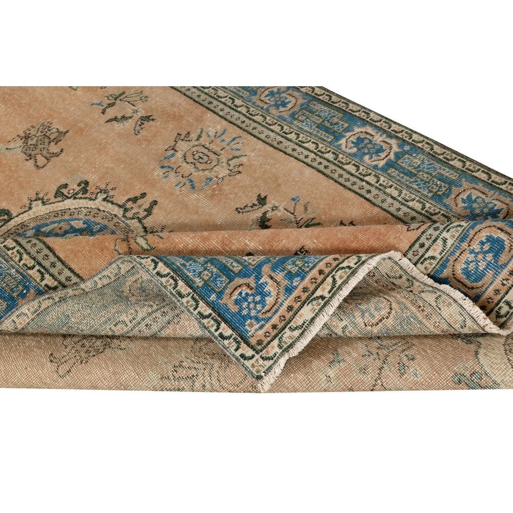 Traditional Hand-Knotted Vintage Turkish Red Area Rug. Handmade in Turkey