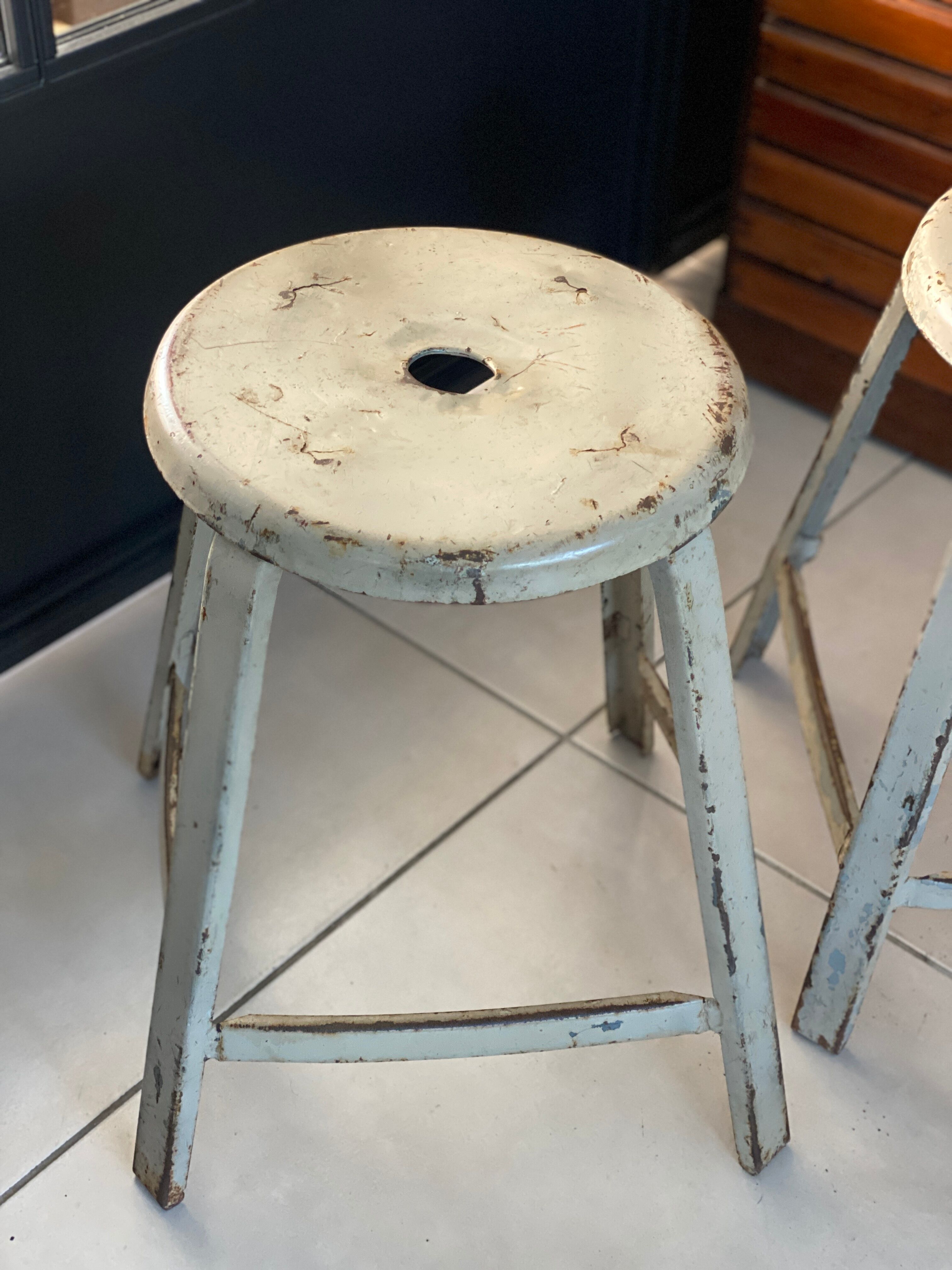 Pair of industrial stool