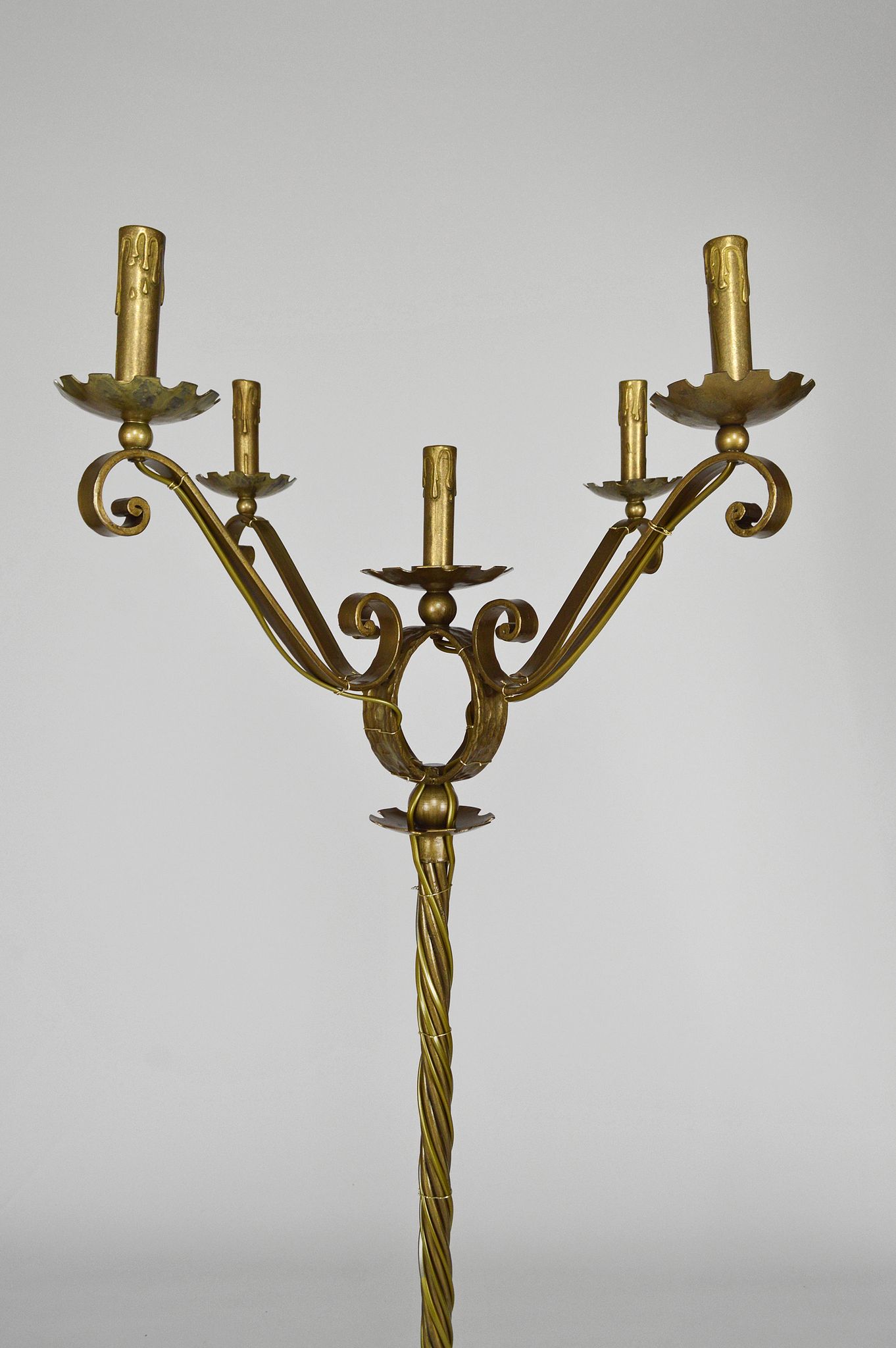 Gold wrought iron lamppost