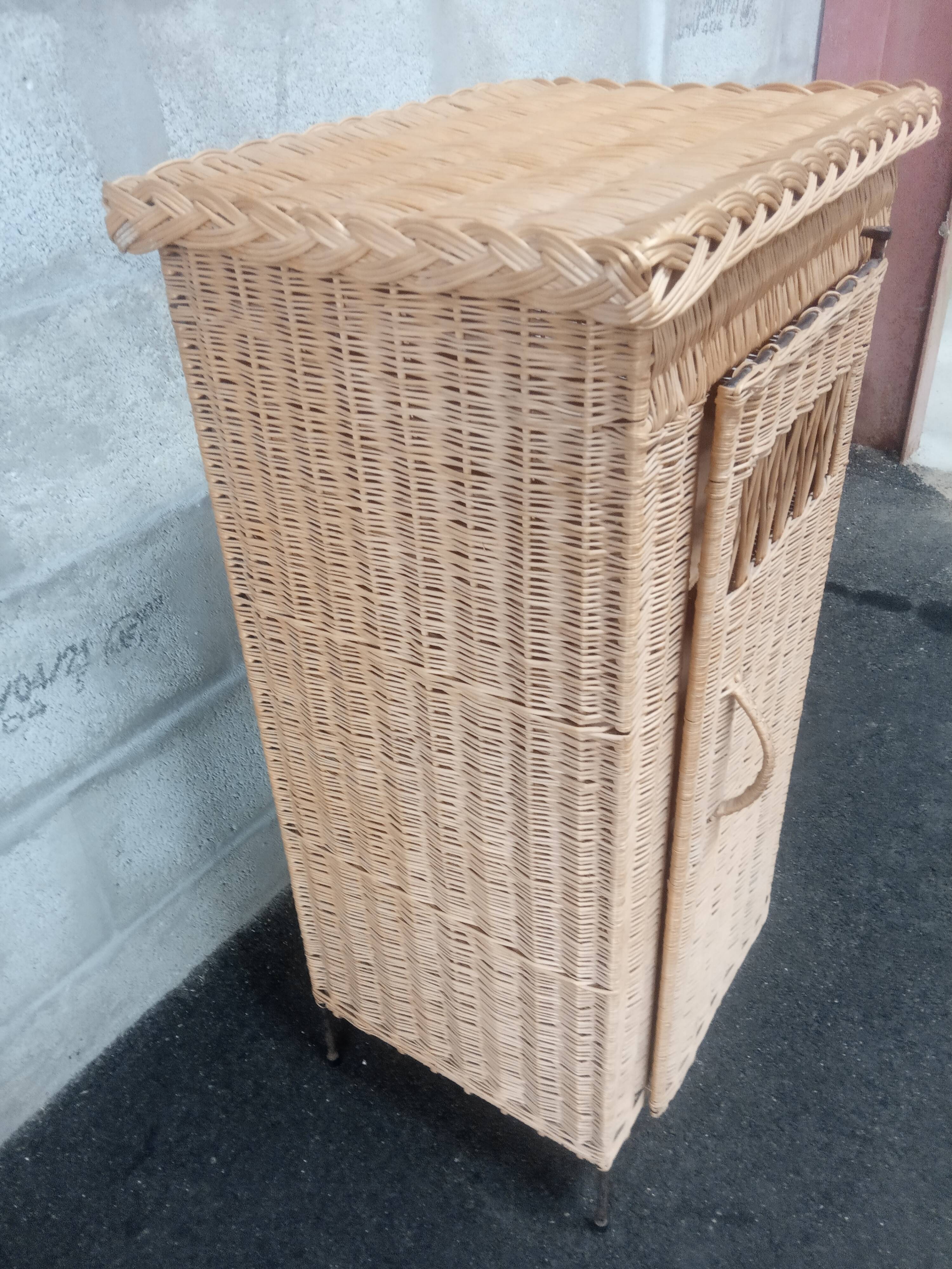 Vintage 50s rattan cabinet