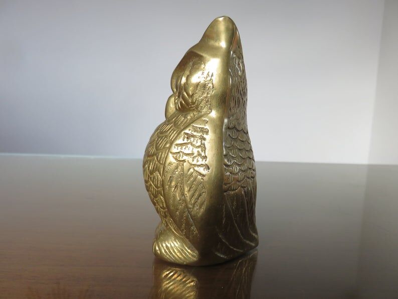 Owl, 70s golden brass owl