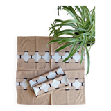 5 napkins 49x49 cm beige with geometric pattern, vintage