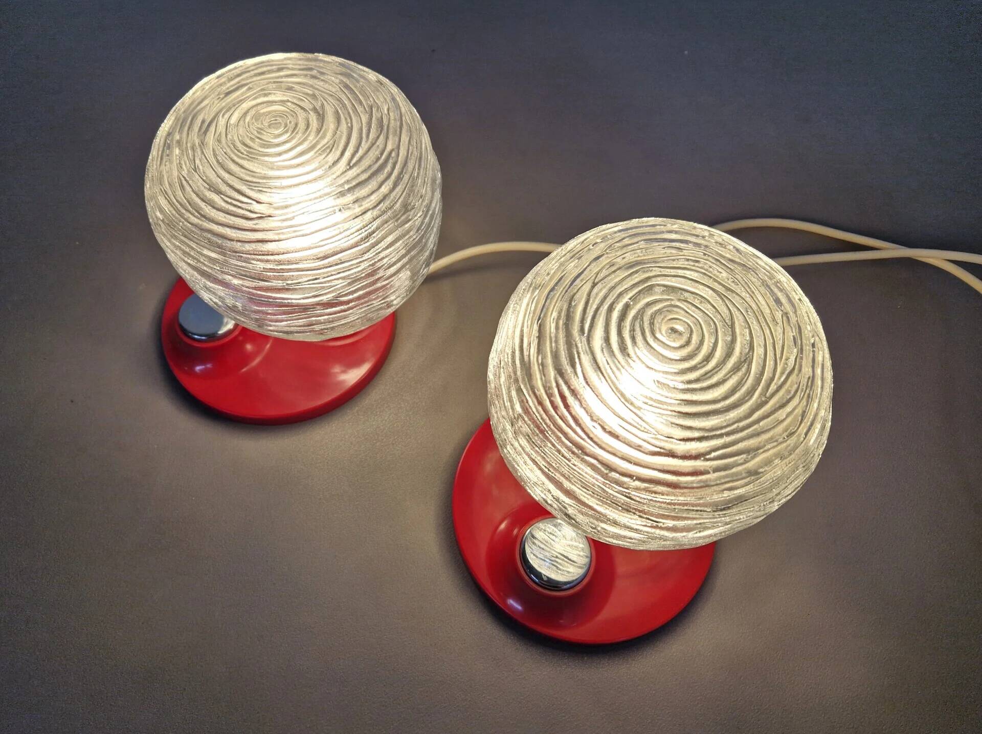 Pair of Hillebrand Space Age bedside lights, 1970s
