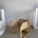 Amsterdam rattan armchair with U-shaped armrest, squared canework