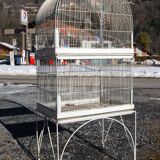 Vintage aviary, foot cage on wheels 147x67x49cm.