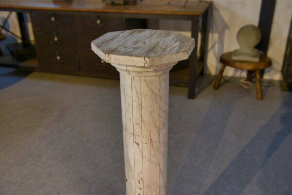 Neoclassical wooden column with marble-effect paint, early 20th century
