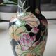 Vintage Asian/Chinese baluster vase, glazed ceramic - floral motifs/Exotic birds