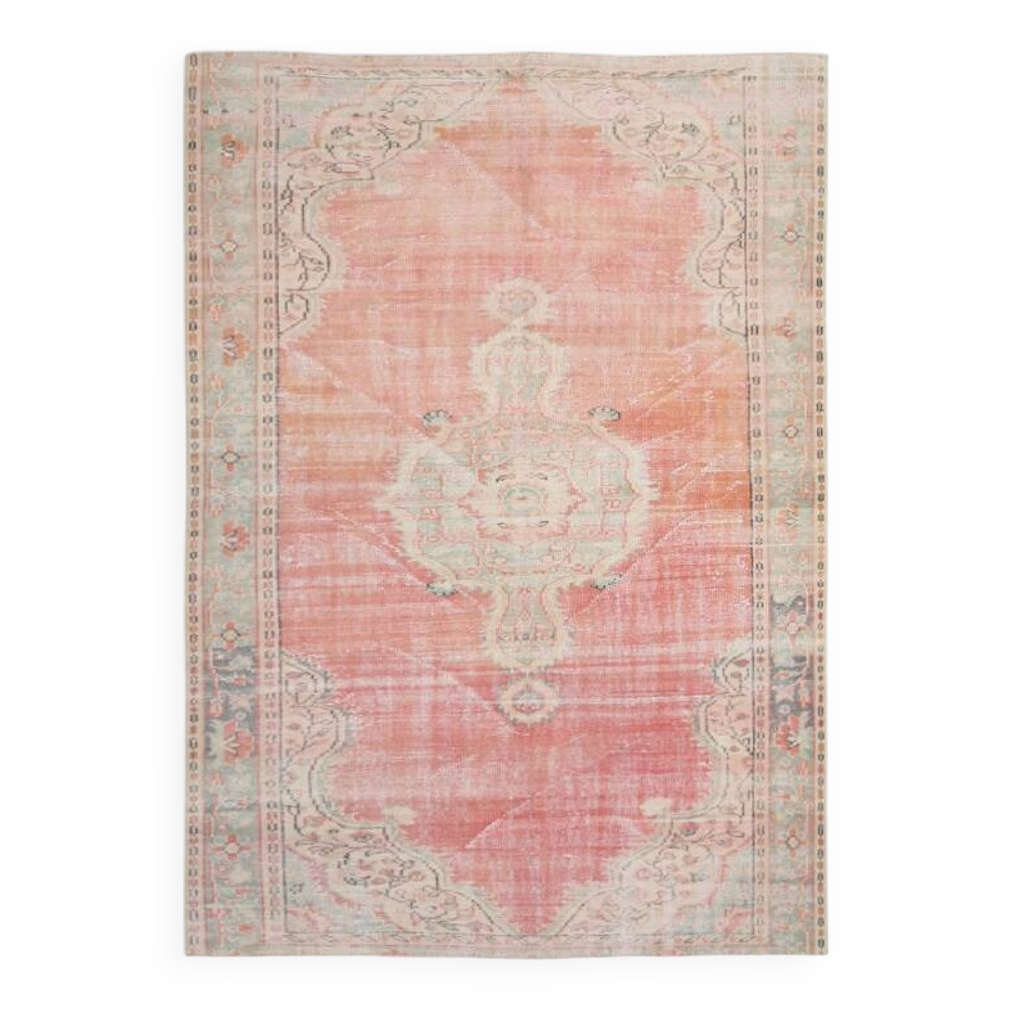 6x8 Vintage Pale Red Classic Rug, 179x254Cm