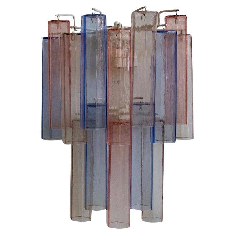 Aureliano Toso wall light in pink and blue Murano glass