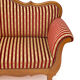 Reclining sofa in silk fabric