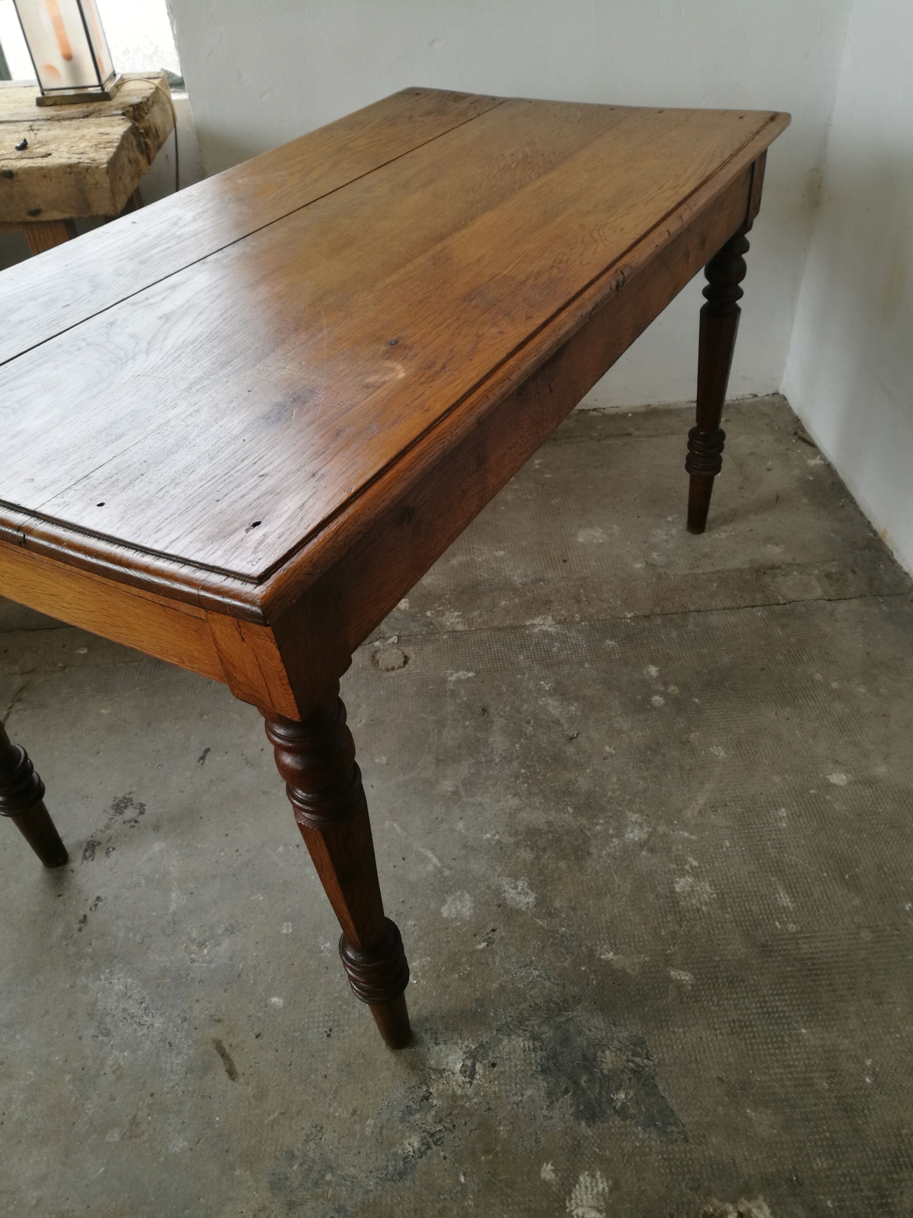 Oak farm table, wooden desk