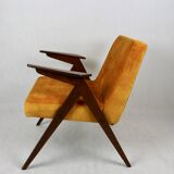 Yellow Gold Chameleon Bunny Armchair attributed to Jozef Chierowski, 1970s