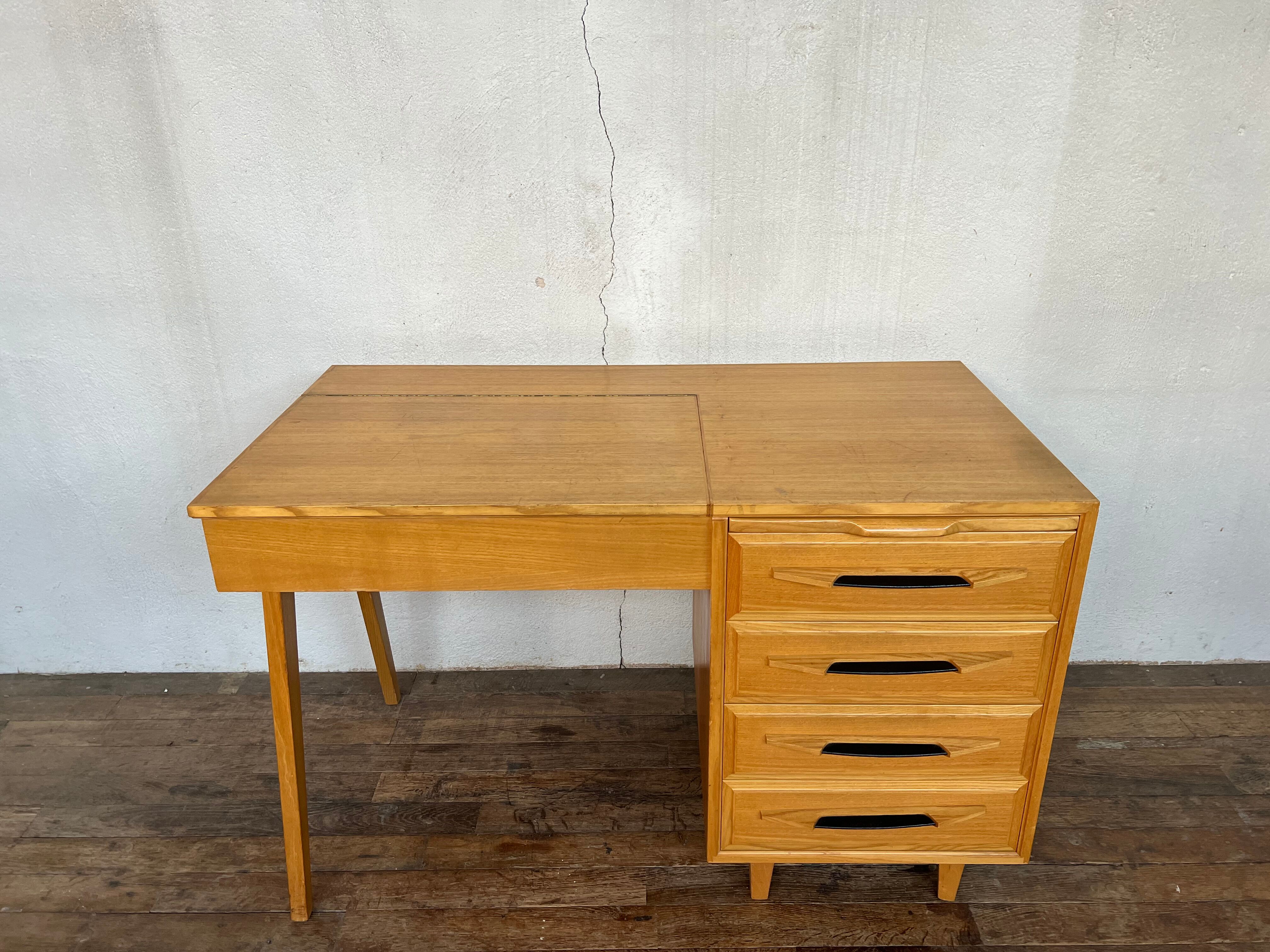 Vintage scandinavian office 1950 made in swiss compass feet