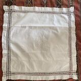 White cotton pillowcase with CS monogram
