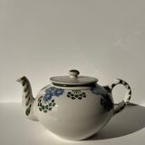 Green and blue teapot floral motif Badonviller