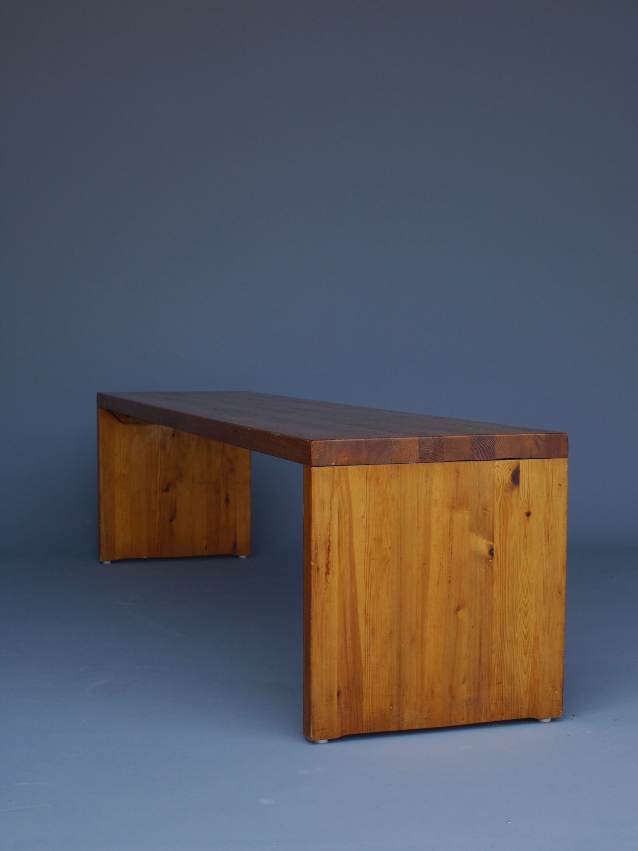 Vintage Scandinavian long pine bench. 1960s