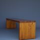 Vintage Scandinavian long pine bench. 1960s