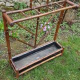 Door old wooden umbrellas turned