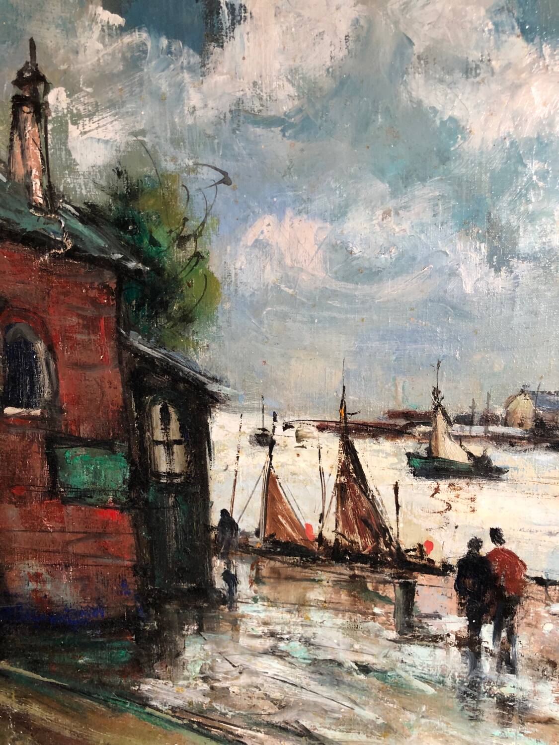 Oil painting port of Honfleur
