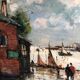 Oil painting port of Honfleur