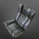 Set of 2 black leather lounge chairs by Peem Oy, Finland 1970s