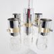 Vintage italian glass and chrome chandelier, 1970s