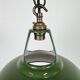 Suspension industrielle en émail vert de Coolicon, années 1950