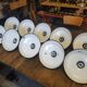 Old lamp shade industrial metal bar factory
