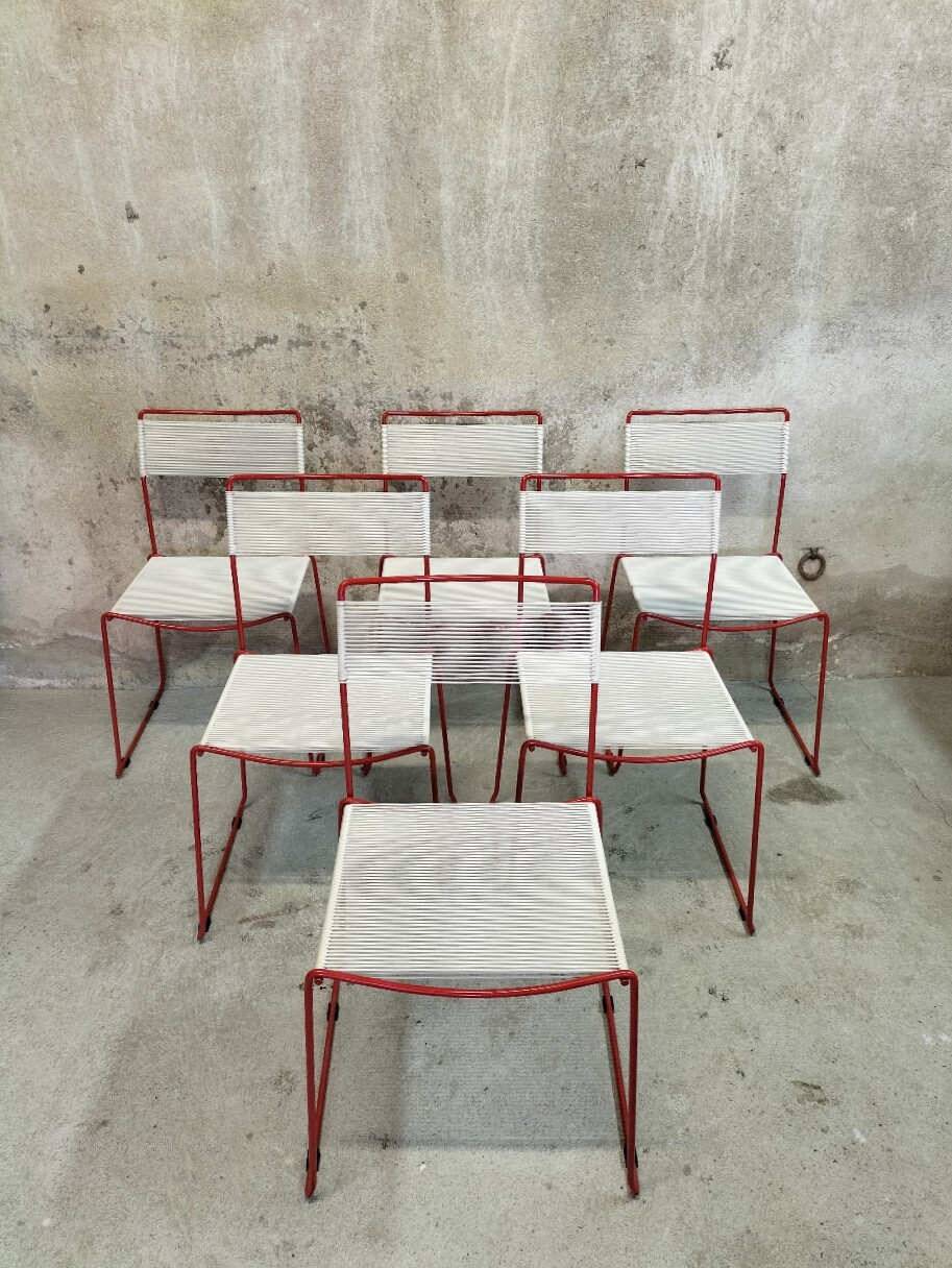Set of six "Spaghetti" chairs by Giandomenico Belotti
